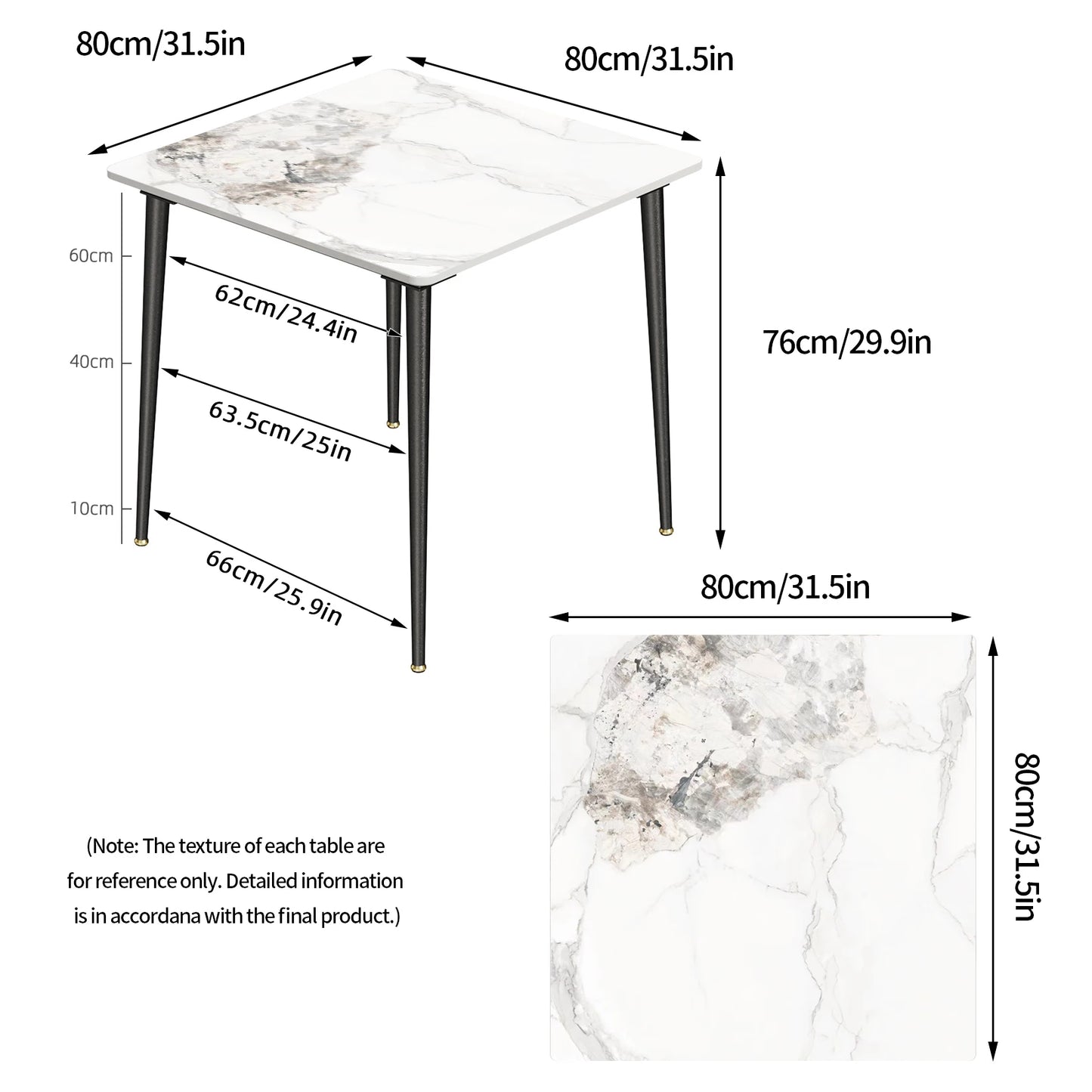 Rectangular Dining Modern Dining Desk Table Furniture with Natural Texture Sintered Stone Top Metal Frame for Dining Room