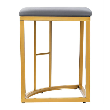 Eettafelset – Eettafel Met Krukjes – Eettafel Incl. Kruk – Moderne Eettafel – Marmerlook Tafelblad – Stevig MDF Frame - Goud