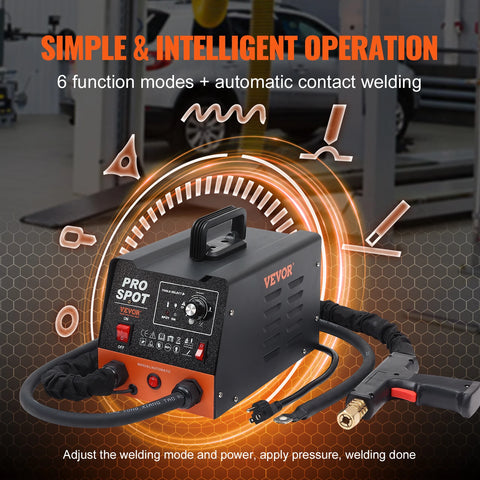 Vevor - Lasmachine - Elektrische Lasser - Stud Welder - Dent Repair Kit - 3KW - Spot Welder - Auto Body Spot Welding - Dent Puller Machine - Lasaccessoires voor Auto Truck - Zwart