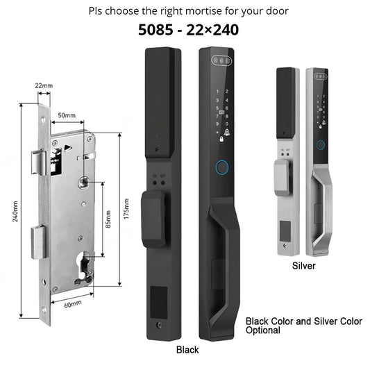 For Euro Mortise of 85/92 3D Face Recognition Smart Door Lock Tuya App Control IP68 Waterpoof Wifi Eletric Digital Smart Lock - QUORE