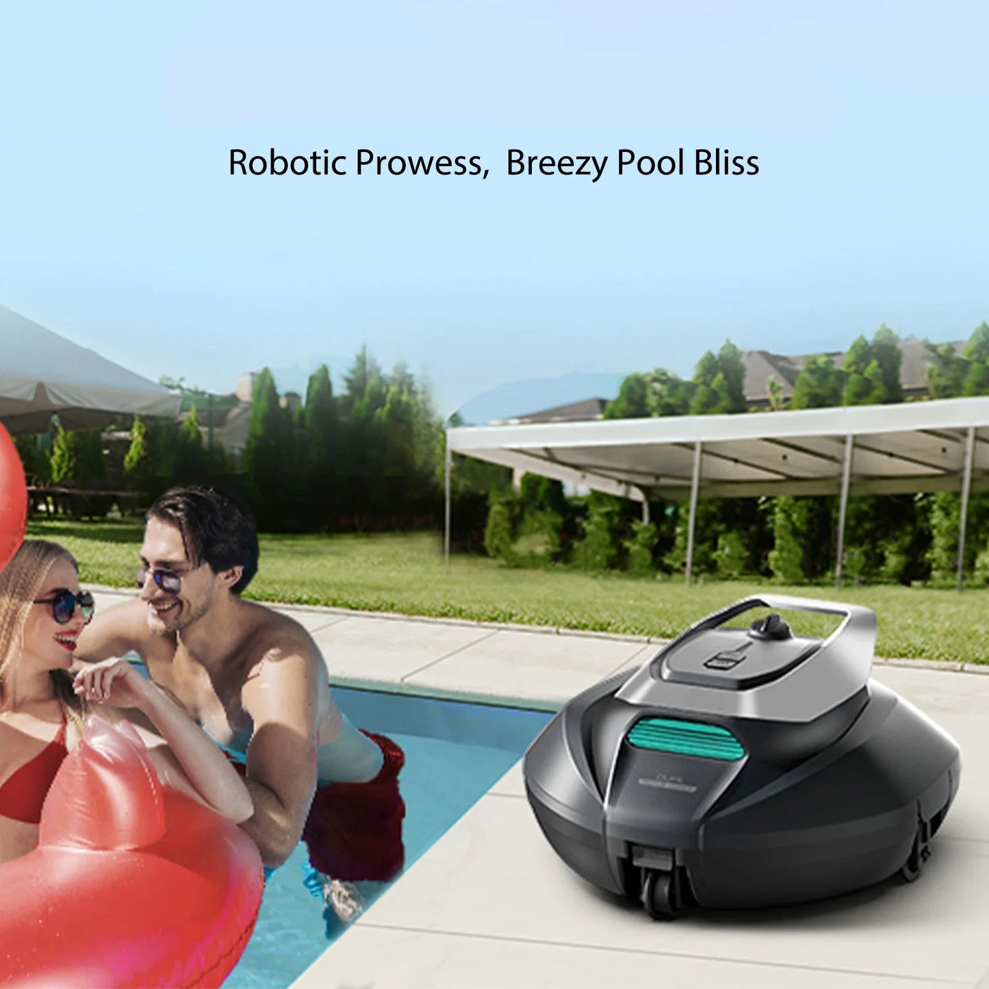 Draadloze Zwembadrobot – Zwembadreiniger – Zwembadstofzuiger – Automatische Zwembadreiniger – Oplaadbare Zwembadrobot – 2,5 Liter Vuilreservoir – 90 Minuten Werkduur - Rood