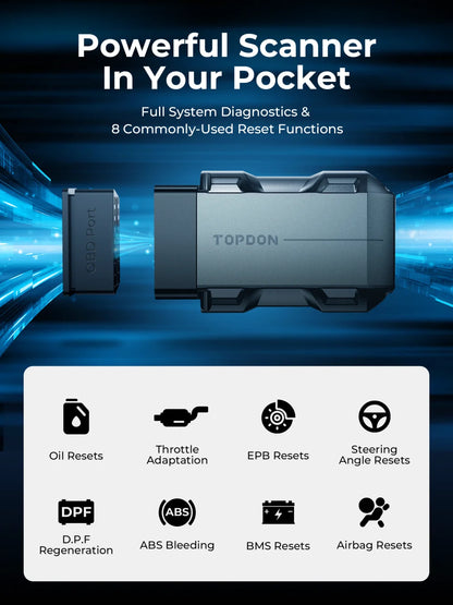 OBD Scanner - OBD2 - Auto Scanner - Auto uitlezen - Diagnose Apparatuur voor Auto's - OBD2 Smart Bluetooth Scanner - Volledig Systeem Diagnoseapparaat - DTC Uitleg - Onderhoud Reset Tool - Auto Code Reader - App Compatibel