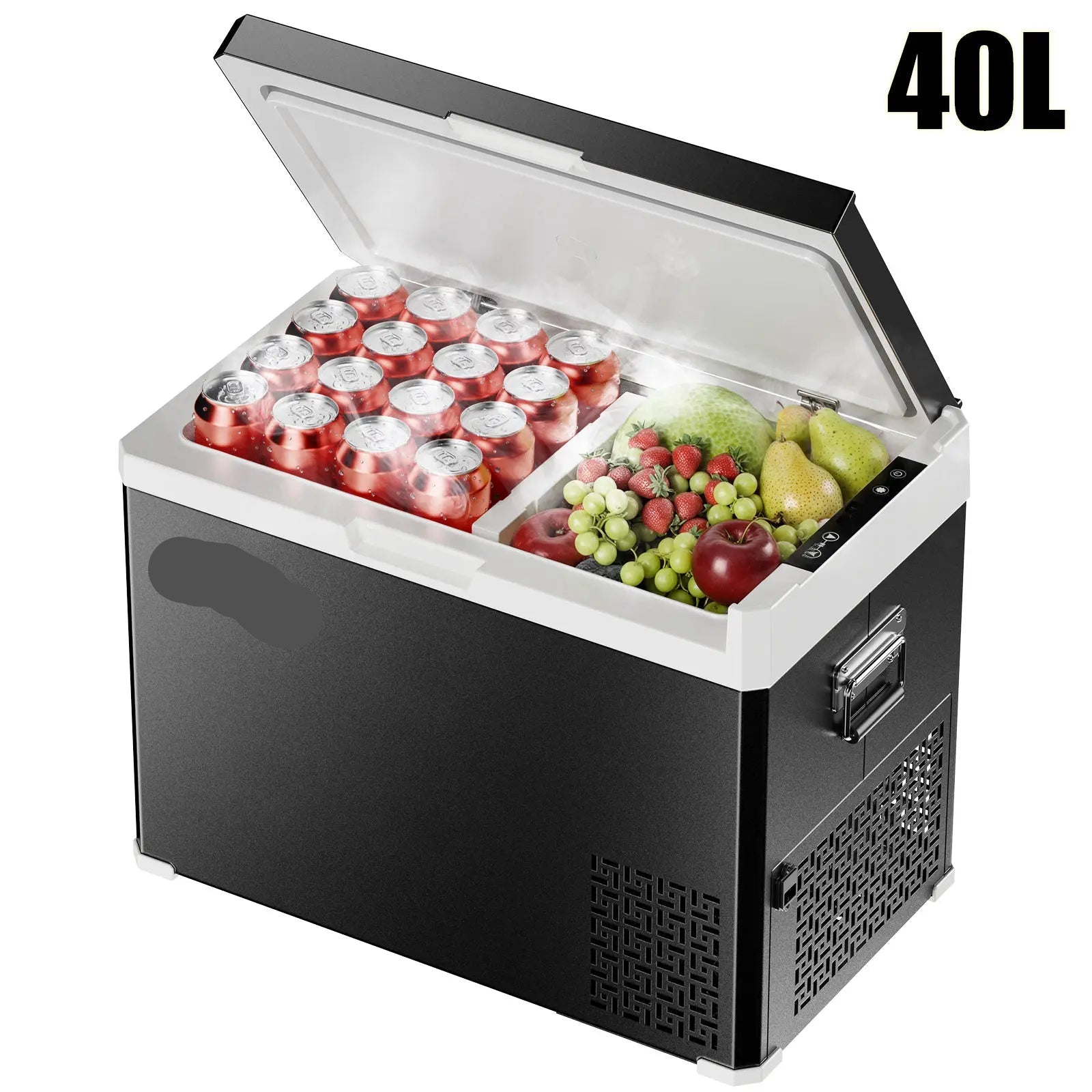 Auto Koelbox - Koelbox - Camping Koelkast - Auto Koelbox Compressor - Draagbare - 12V/24V - 40L - met Vriesfunctie - -20°C tot +20°C - Standaard - QUORE