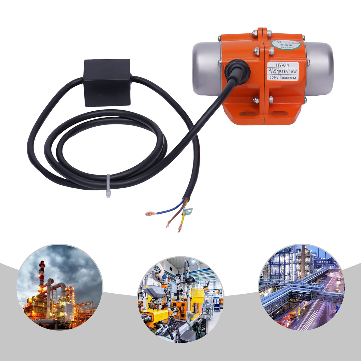 Vevor - Betontrillingsmotor - Aluminiumlegering - 1phase - 120W - 220V - 3000RPM - Vibratiemotor - Oranje - QUORE