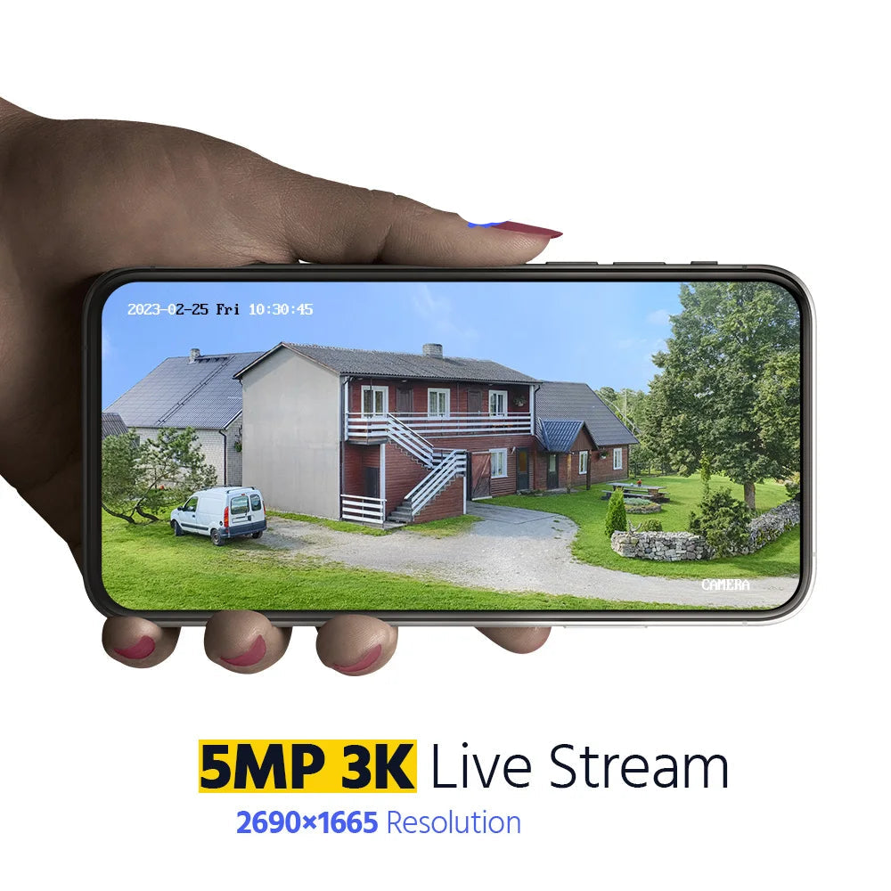 Beveiligingscamerasysteem - 5MP Camera - Openlucht - IP67  Waterdichte - Bullet Camera - Bewakingscamera - Beveiligingscamera - Met IR Cut Filter - 4 stuk - Zwart - QUORE