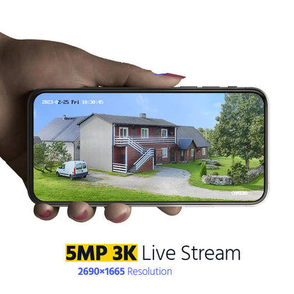 Beveiligingscamerasysteem - 5MP Camera - Openlucht - IP67  Waterdichte - Bullet Camera - Bewakingscamera - Beveiligingscamera - Met IR Cut Filter - 4 stuk - Zwart - QUORE