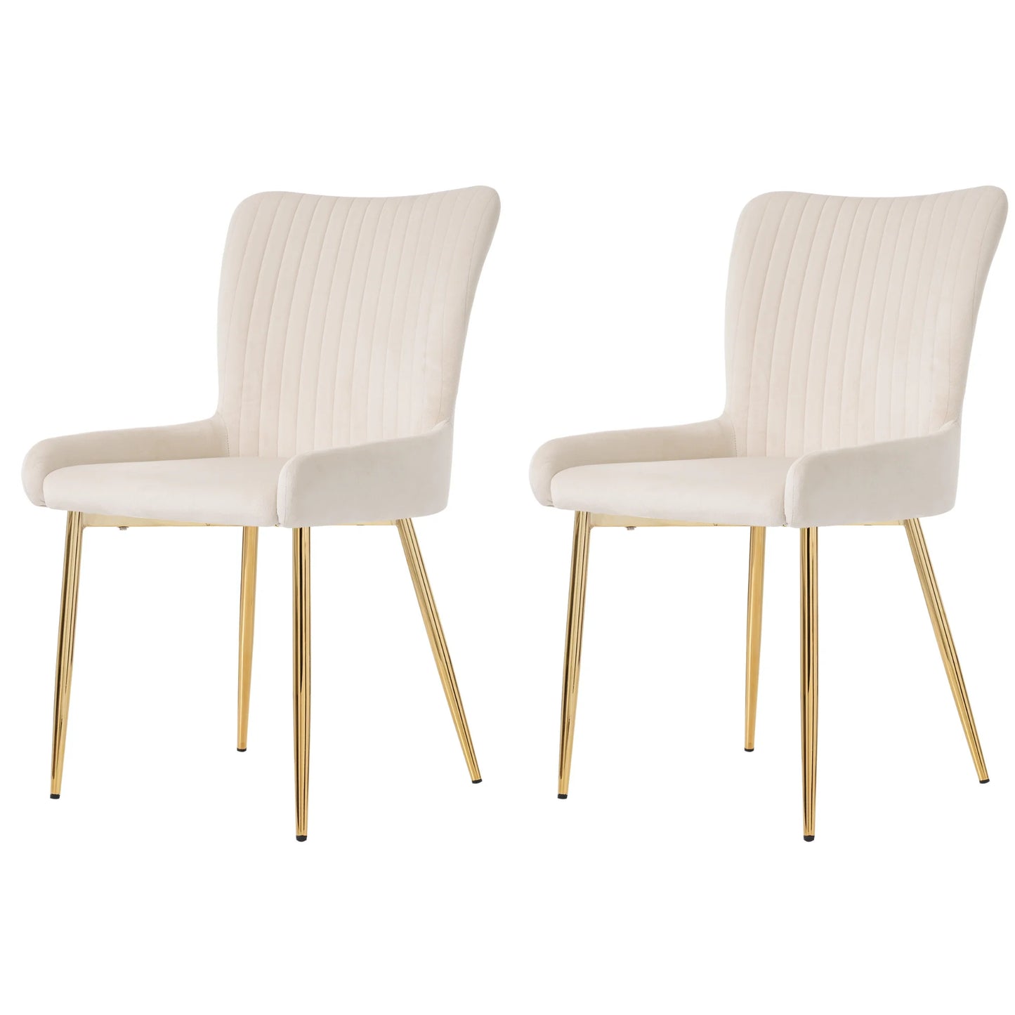 Fluwelen Eetkamerstoel – Comfortabele Stoel – Velours Stoel – Metalen Poot – Ergonomisch Design – Draagvermogen 150 Kg – Snel Te Monteren
