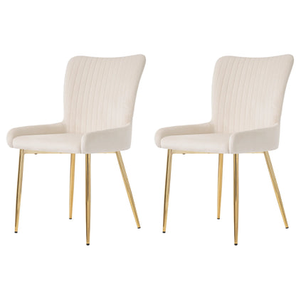 Fluwelen Eetkamerstoel – Comfortabele Stoel – Velours Stoel – Metalen Poot – Ergonomisch Design – Draagvermogen 150 Kg – Snel Te Monteren