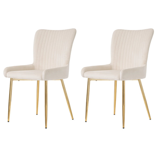 Fluwelen Eetkamerstoel – Comfortabele Stoel – Velours Stoel – Metalen Poot – Ergonomisch Design – Draagvermogen 150 Kg – Snel Te Monteren