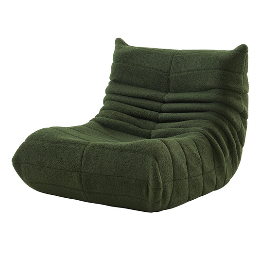 Zitzak – Zitzak Met Rugleuning – Teddy Velvet Zitzak – Poef – Loungestoel – Groen – Zacht Teddy Velvet – Ergonomisch Ontwerp Met Rugleuning