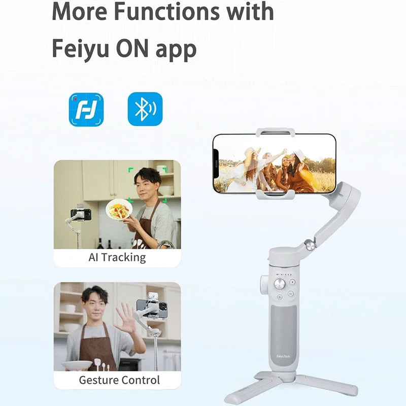 Smartphone stabilisator - Stabilisator - Handheld gimbal stabilizer - Tripod - 315 gram - Grijswit