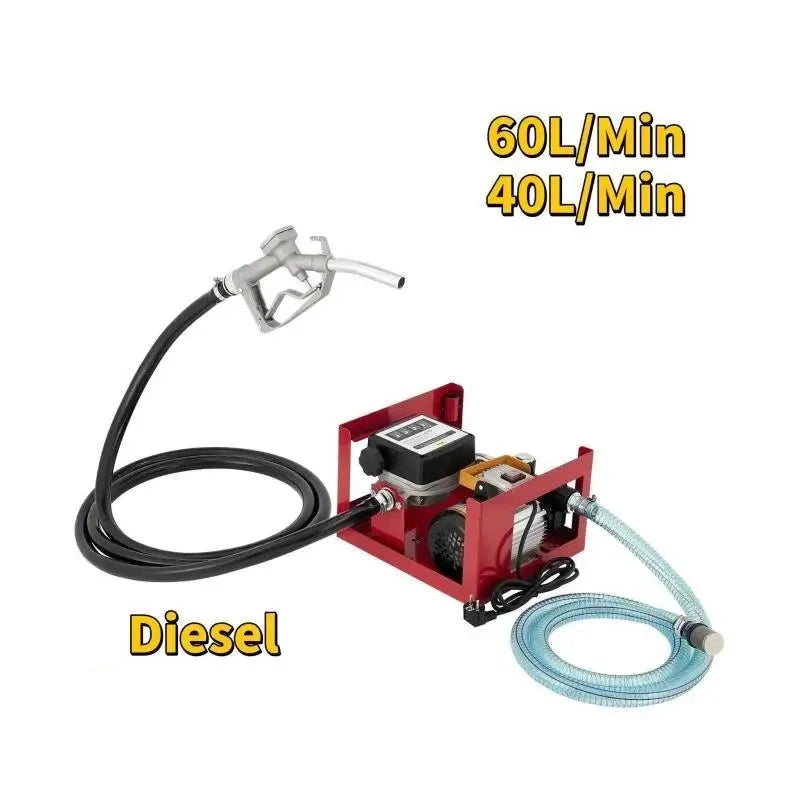 Dieselpomp - Verwarmingsoliepomp - Diesel- & brandstoftransferpomp - 300W - 40L - Olieaanzuigpomp - Zelfaanzuigend - Tellerautomatische pomp - QUORE