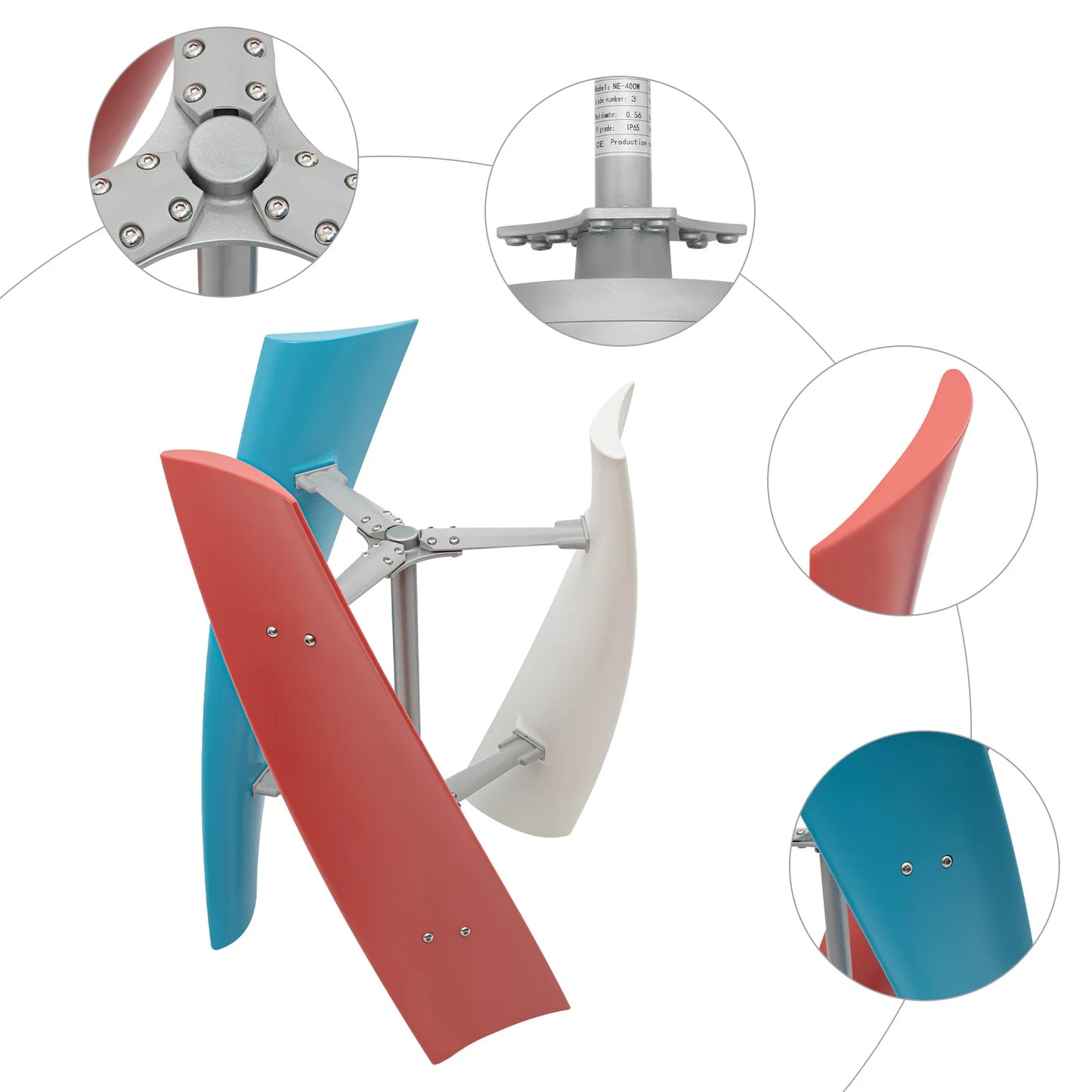 Windturbine 24V – Windgenerator – Windmolen – Duurzame Energie – Off-Grid – 400W Vermogen – Waterdicht IP67