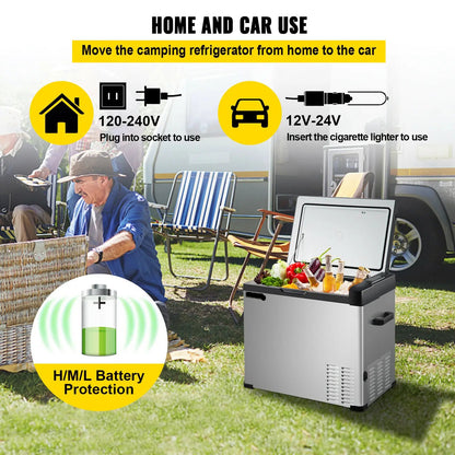 Autokoelkast - Koelbox - Elektrische Koelbox - Compressorkoelkast  - 30L (32QT) - 12/24V DC en 110-240V AC - Draagbare - Mini Elektrische Koeler - Geschikt voor Kamperen, RV’s, Boten en Reizen