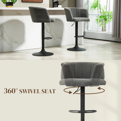 Barstoelen – Barkrukken – Hoge Stoelen – Keukenstoelen – Bistrostoelen – Verstelbare Hoogte – 360° Draaibaar