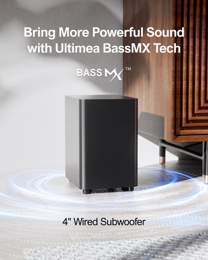 ULTIMEA 5.1 Virtual Surround Sound Bar for Smart TV, Soundbar with Surround Sound System for Home Theater, APP Control, Aura A30