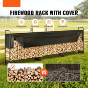 Firewood Rack - Firewood Rack - Indoor Wood Storage - Wood Storage - Wood Rack - Indoor Firewood Rack - Firewood Storage - Firewood Rack - Outdoor Firewood Rack - 600D Oxford Waterproof Cover - 102x12x46 inch - Black