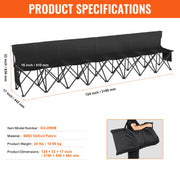 Camping chair - Folding chair - Foldable camping chair - Foldable camping chair - 8-seater - Sideeline Bench Chair - with backrest and bag