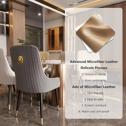 Eetkamerstoelen – Stoelen – Zetels – Zitmeubels – Moderne Stoelen – Microfiber Leer – Hoog Zitcomfort - Grijs