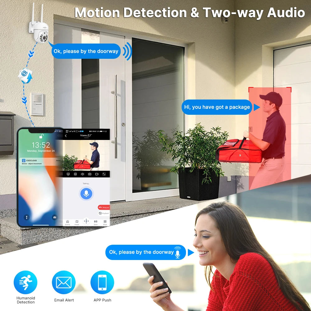 5MP PTZ Beveiligingscamera Systeem – Draadloze Camera Set – Bewakingssysteem – Surveillance Camera – Wifi Camera – Bewegingsdetectie – Full Color Nachtzicht – 1TB Ingebouwde Harde Schijf - QUORE