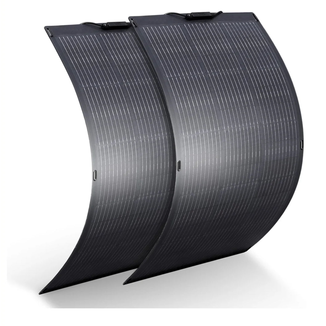 Zonnepanelen - Zonnepaneel - Flexibel - Solar Panel - 2x100W - Mobiele Zonne-energie Oplader - Monokristallijn - Draagbare Zonne-energie Set - Waterdicht IP68 – Voor Balkon, Caravan & Camping - QUORE