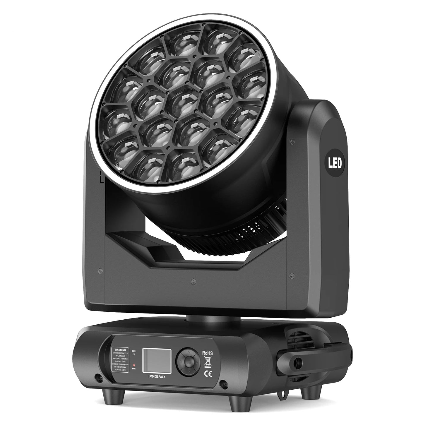 RGBW Moving Head Licht – LED Moving Head – Stage Light – DJ Licht – Disco Verlichting – Upgraded EU Plug – 19x15W LED Met 540° Pan & Elektronische Zoom