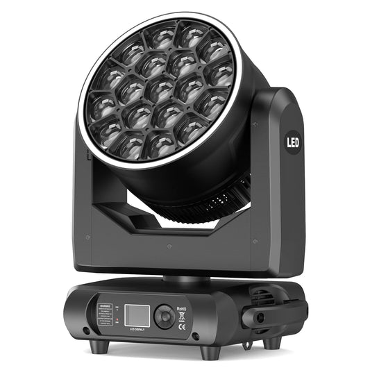 RGBW Moving Head Licht – LED Moving Head – Stage Light – DJ Licht – Disco Verlichting – Upgraded EU Plug – 19x15W LED Met 540° Pan & Elektronische Zoom