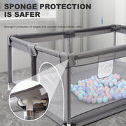 Grondbox Baby - Speelbox - Baby Playpen - Kruipbox voor Baby - Grondbox Kruipbox - Veilige Speelomgeving - Speelbox - Baby box - 200x180cm - Grijs