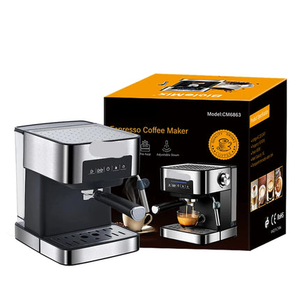 Espressomachine – Koffiezetapparaat – Cappuccinomachine – Melkopschuimer – 20 Bar Pomp – 1,6 Liter Watertank