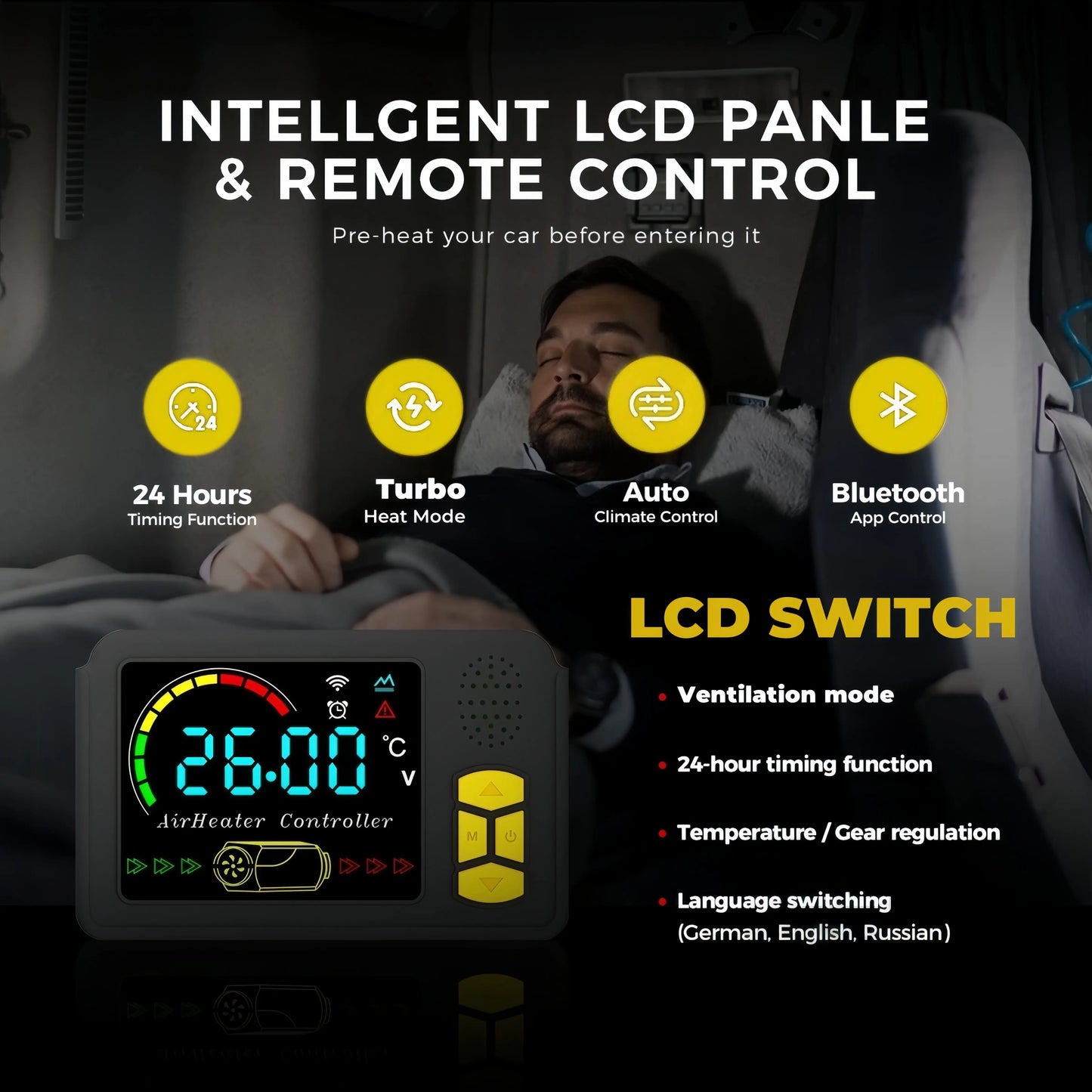 Dieselverwarmer – Diesel Luchtverwarmer – Diesel Standkachel – Parkeerverwarming – 8KW Vermogen – Bluetooth App Bediening – Ultra Stil & Energiezuinig