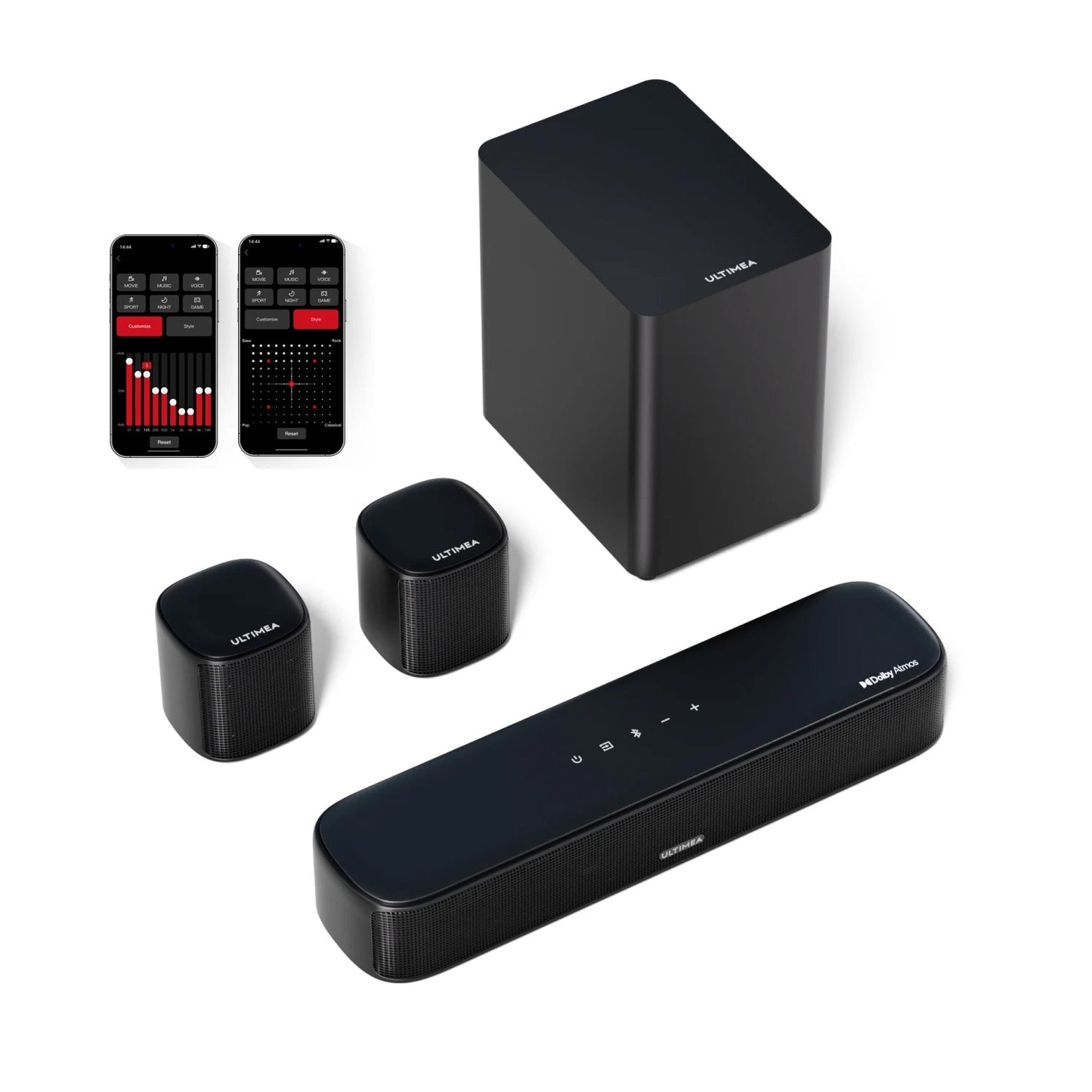 Soundbar - 2.2ch - Soundbar met Subwoofer - Soundbar voor TV - Bluetooth - App Control - Draadloze - Bass Instelbaar - 100W -Geluidssysteem - Zwart