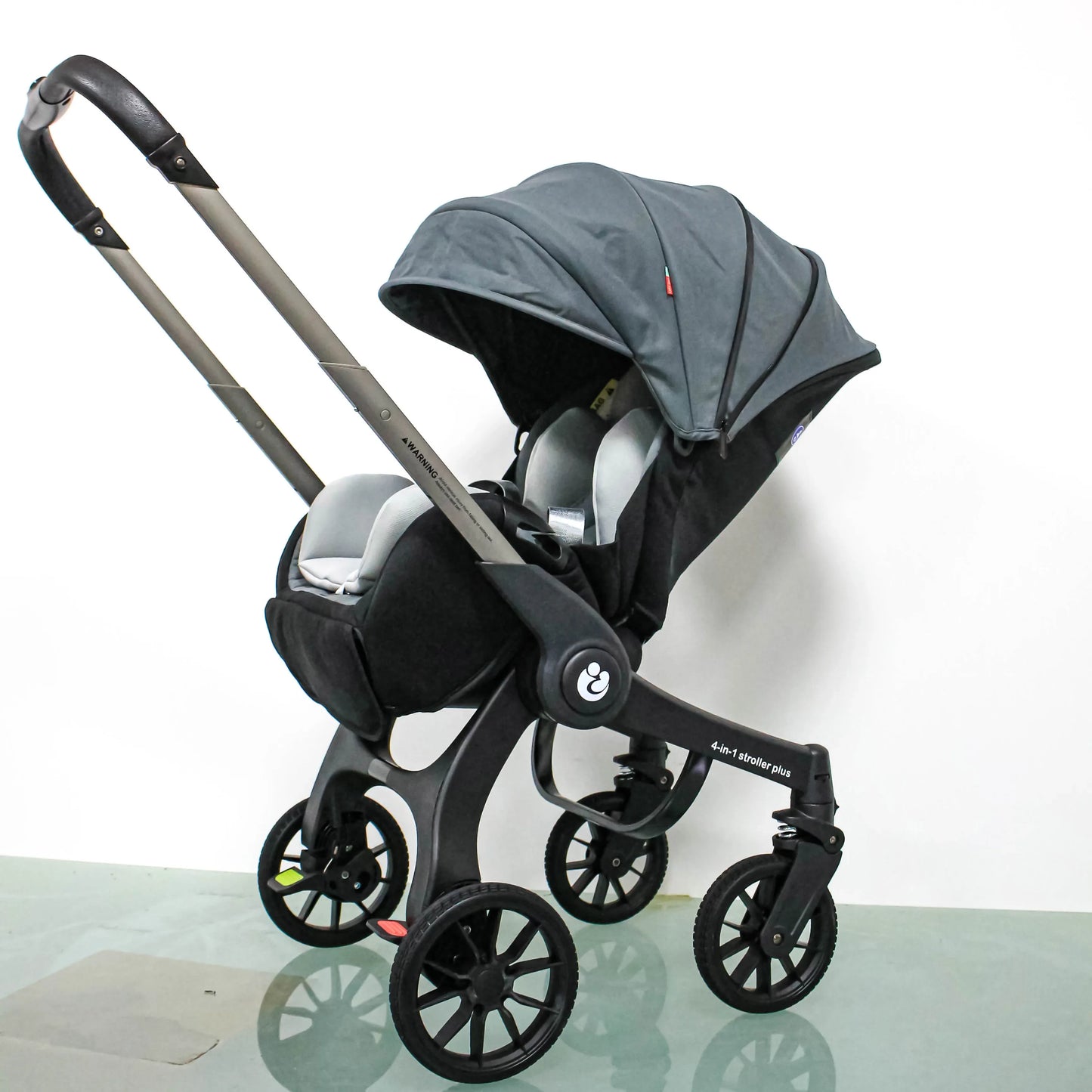 Kinderwagen - 4-in-1 Baby Stroller - Wandelwagen - Buggy - Twee Richtingen – Multifunctioneel – 3-in-1 Opvouwbaar – Lichtgewicht Reiswieg – ArmyGreen