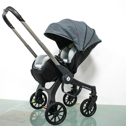 Kinderwagen - 4-in-1 Baby Stroller - Wandelwagen - Buggy - Twee Richtingen – Multifunctioneel – 3-in-1 Opvouwbaar – Lichtgewicht Reiswieg – ArmyGreen