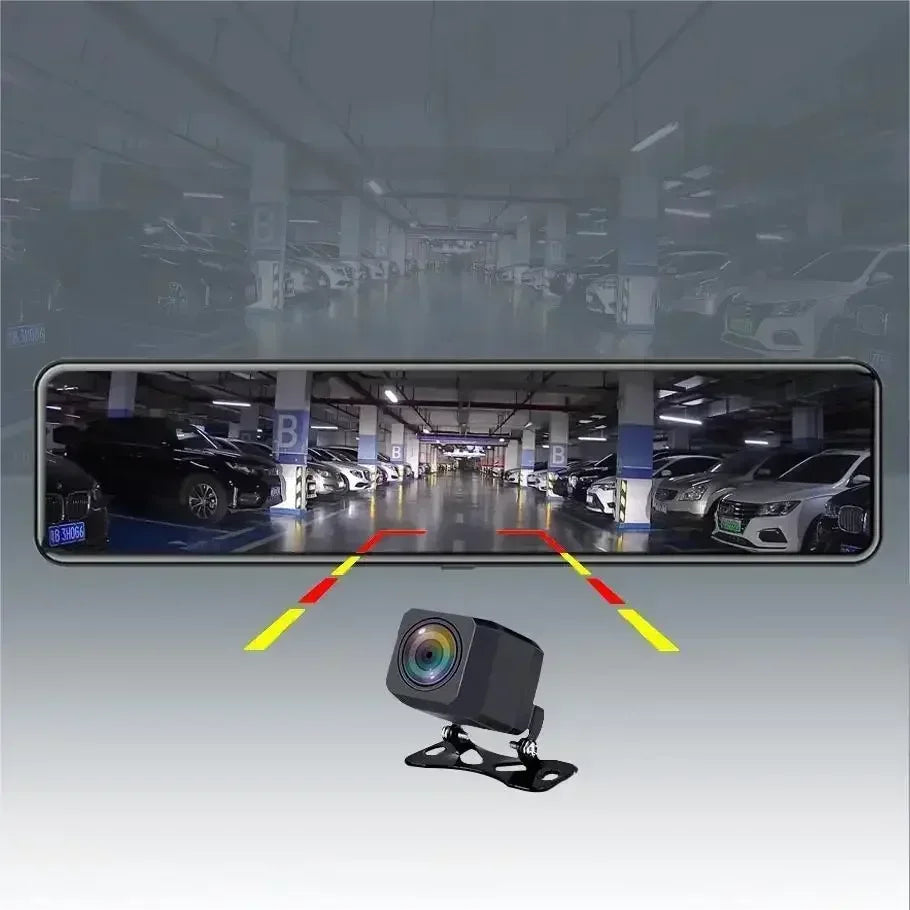 Dashcam – Autocamera – Achteruitkijkspiegel – DVR – Auto Beveiliging – 12 Inch 4K Scherm – GPS Tracking – G-Sensor