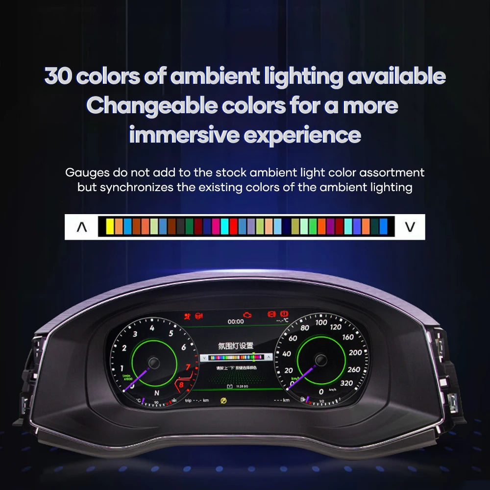 Digitale Dashboard Cluster – LCD Instrumentenpaneel – Digitale Km Teller – Auto Dashboard Display – Dashboardmeter – 12,3 Inch HD IPS Scherm – Plug & Play Installatie