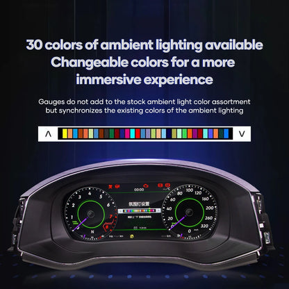 Digitale Dashboard Cluster – LCD Instrumentenpaneel – Digitale Km Teller – Auto Dashboard Display – Dashboardmeter – 12,3 Inch HD IPS Scherm – Plug & Play Installatie