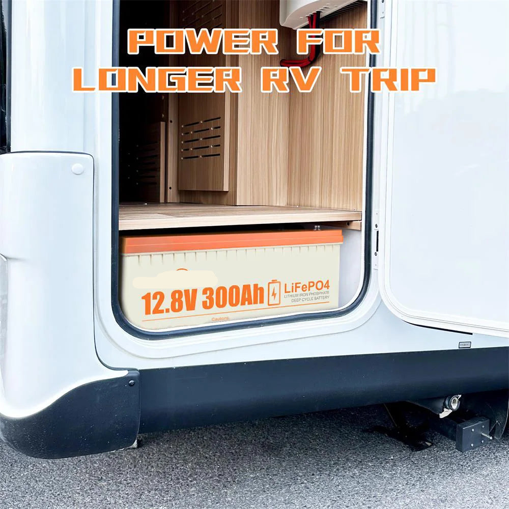 LiFePO4 Batterij – Lithium Accu – Deep Cycle Accu – Solar Accu – Boot Accu – 12V 300Ah – IP68 Waterdicht – 200A BMS Veiligheid
