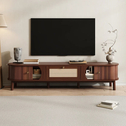 TV-Kast – TV-Meubel – Tv-Stand – Tv-Kast Met Opbergruimte – Meubelkast – Massief Mahoniehout – Geschikt Voor 50-59 Inch Televisies