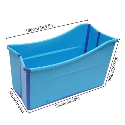 Peuterbad - Opvouwbaar Bad Kinderen - Opvouwbaar Bad Volwassenen - Bath Bucket - Kinderbadje - Inklapbaar Bad - Blauw - 98x50x56cm