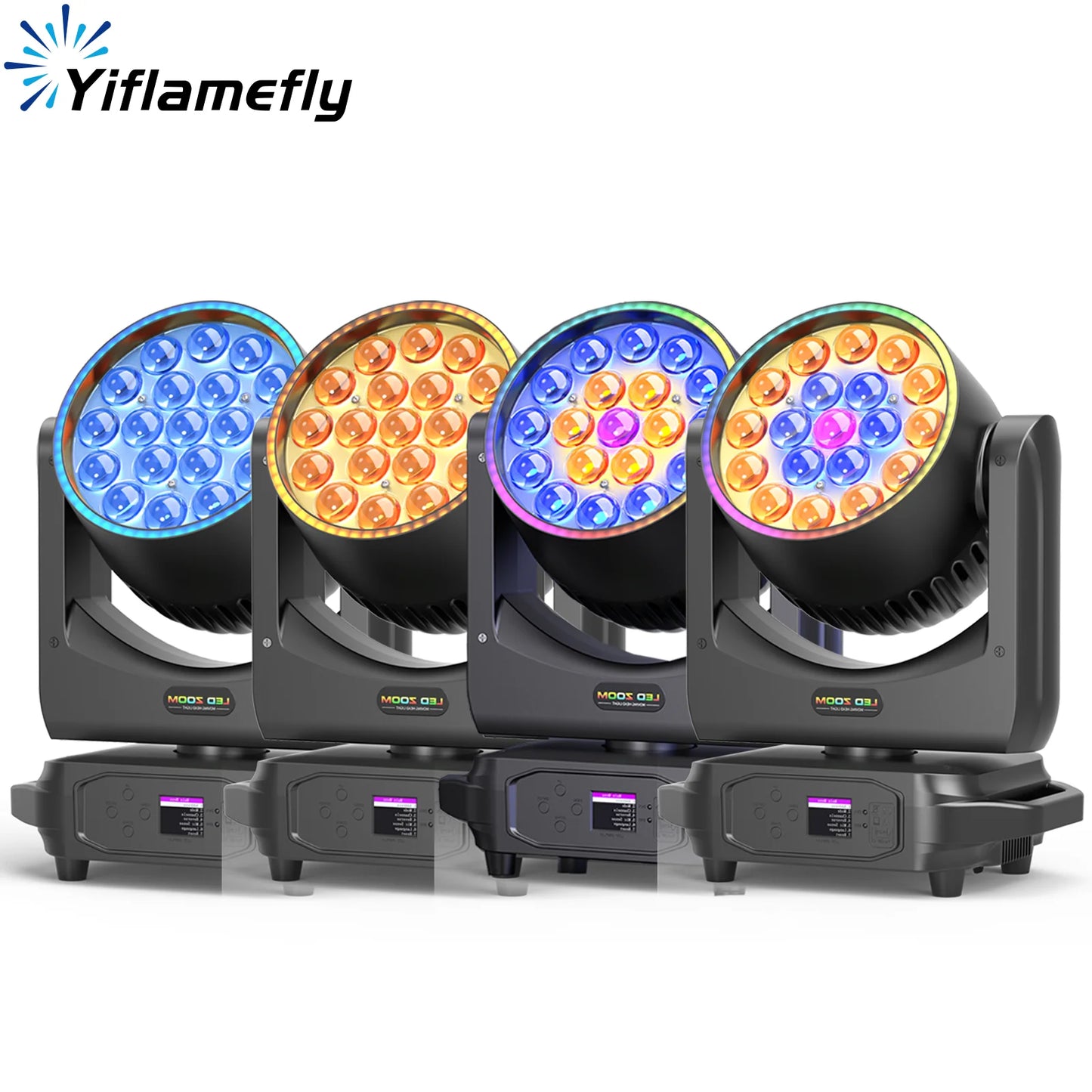 Moving Head Lichtset – Moving Head Lamp – Stage Licht – DJ Licht – RGBW LED Verlichting – 4 Stuks EU Plug – 220W Krachtige RGBW LED’s – Instelbare Zoom 10°-60°