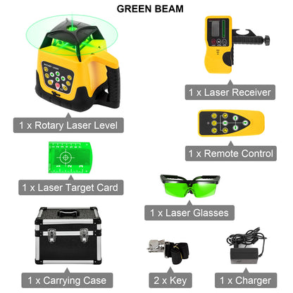 Kruislijnlaser - Laser - Waterpas - Lijnlaser - 360° Draaibare Laser Waterpas Zelfnivellerend - 500m Verticaal Horizontaal Scannen Professionele Meetgereedschap - voor Constructie -  Groen Laserstraal - QUORE