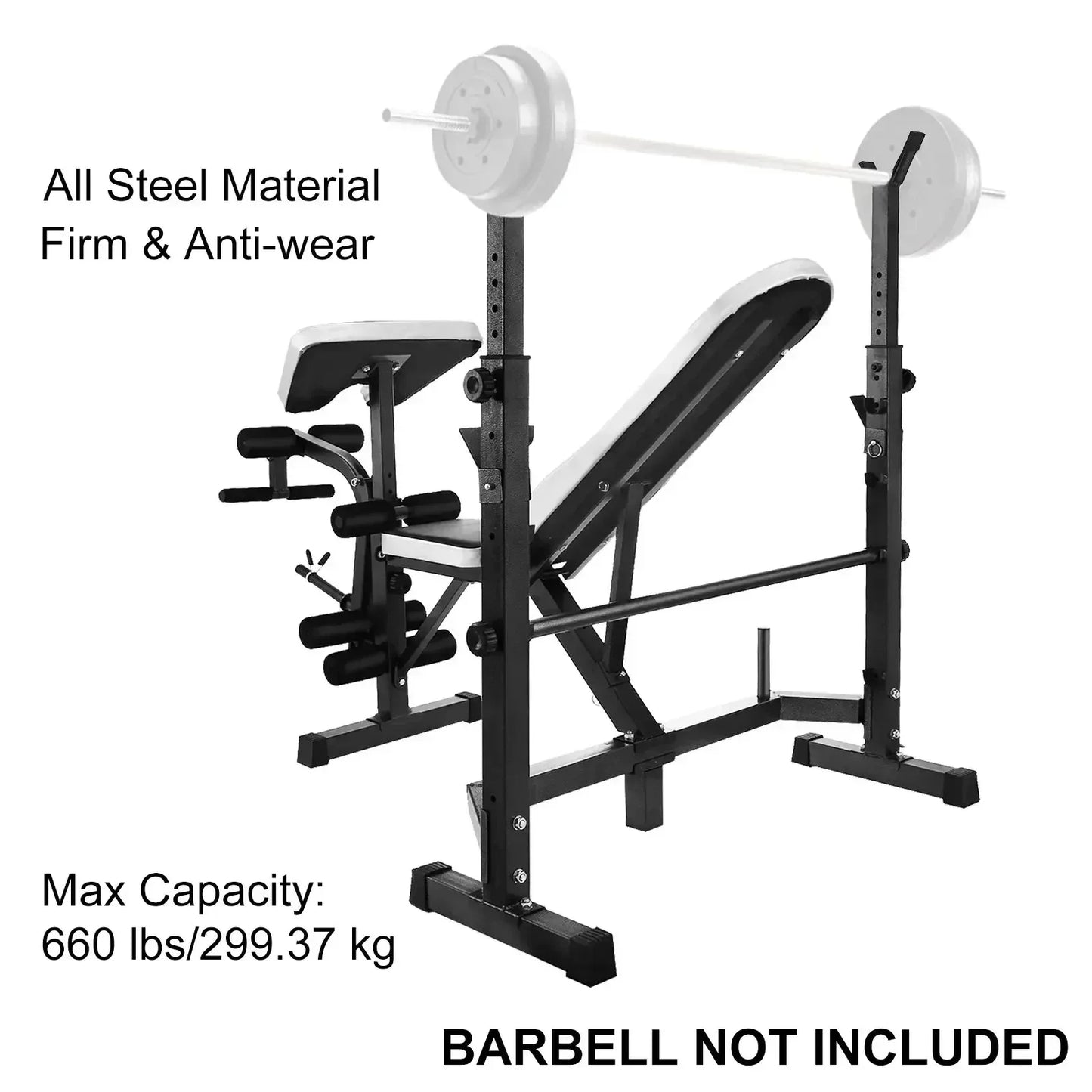 Halterbank - Fitnessbank - Gewichthefbank -Verstelbare - Opvouwbare - Multi Station - Bench Press - voor Home - Gym - 144.78 x 104.14 cm - Zwart