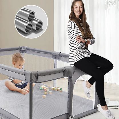 Foldable Play Gate - Baby Playpens - Play Gates - Safety Gate - Babies - Children - Playground - Bed Protection Edge - Foldable - Lightweight - 66x200x180cm.