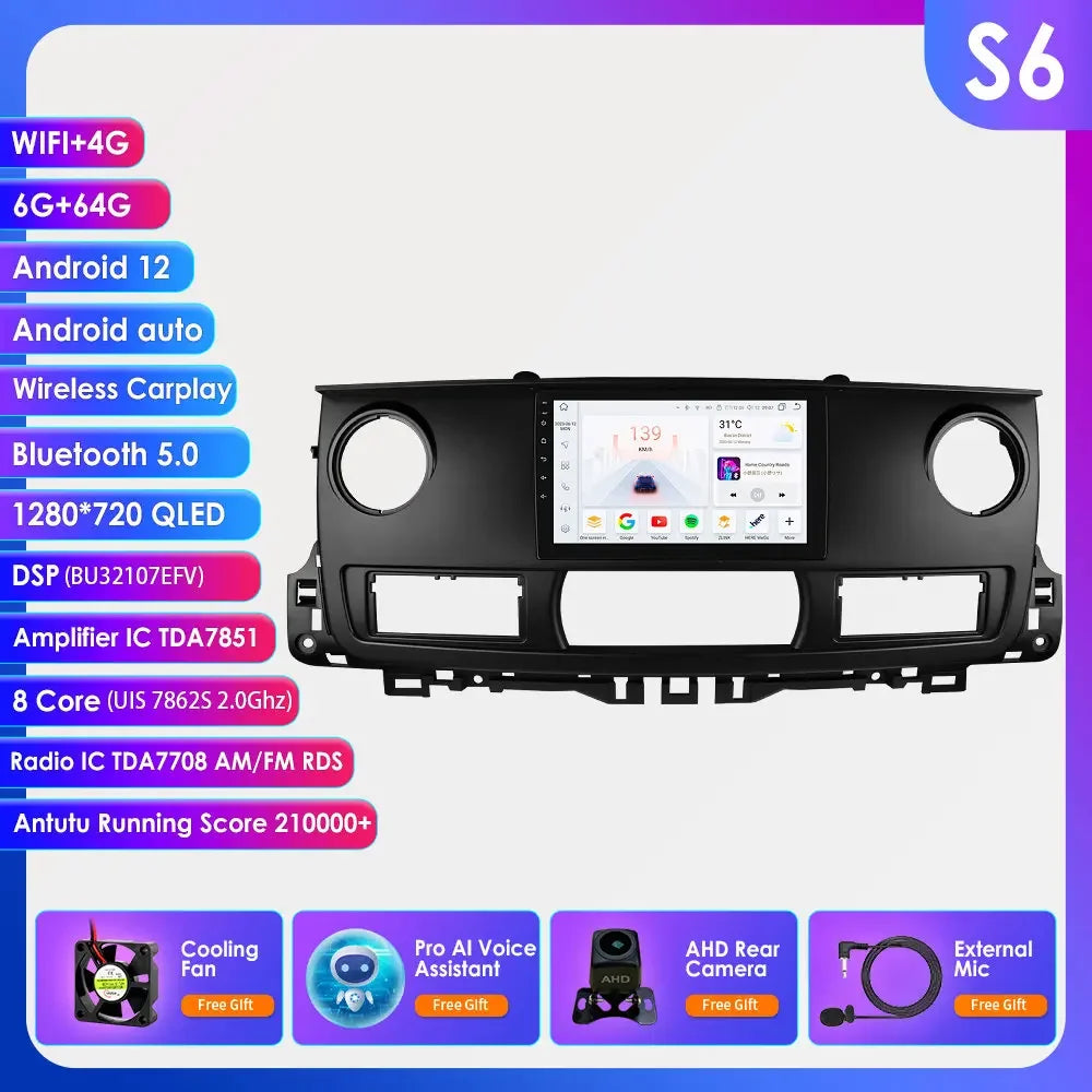 2DIN Autoradio Renault Master – Multimedia Speler – GPS Navigatie – CarPlay Android Auto – 10,1 Inch Touchscreen – Android 13 Besturingssysteem – 4G Connectiviteit