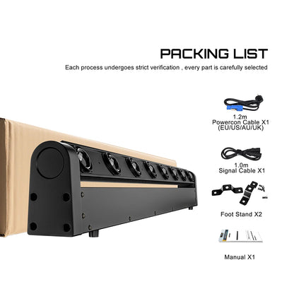 LED Moving Head – LED Bar Beam – DJ Licht – Podiumverlichting – RGBW 4in1 – 8x12W LED’s – Beweegbare Kop – Inclusief Flight Case