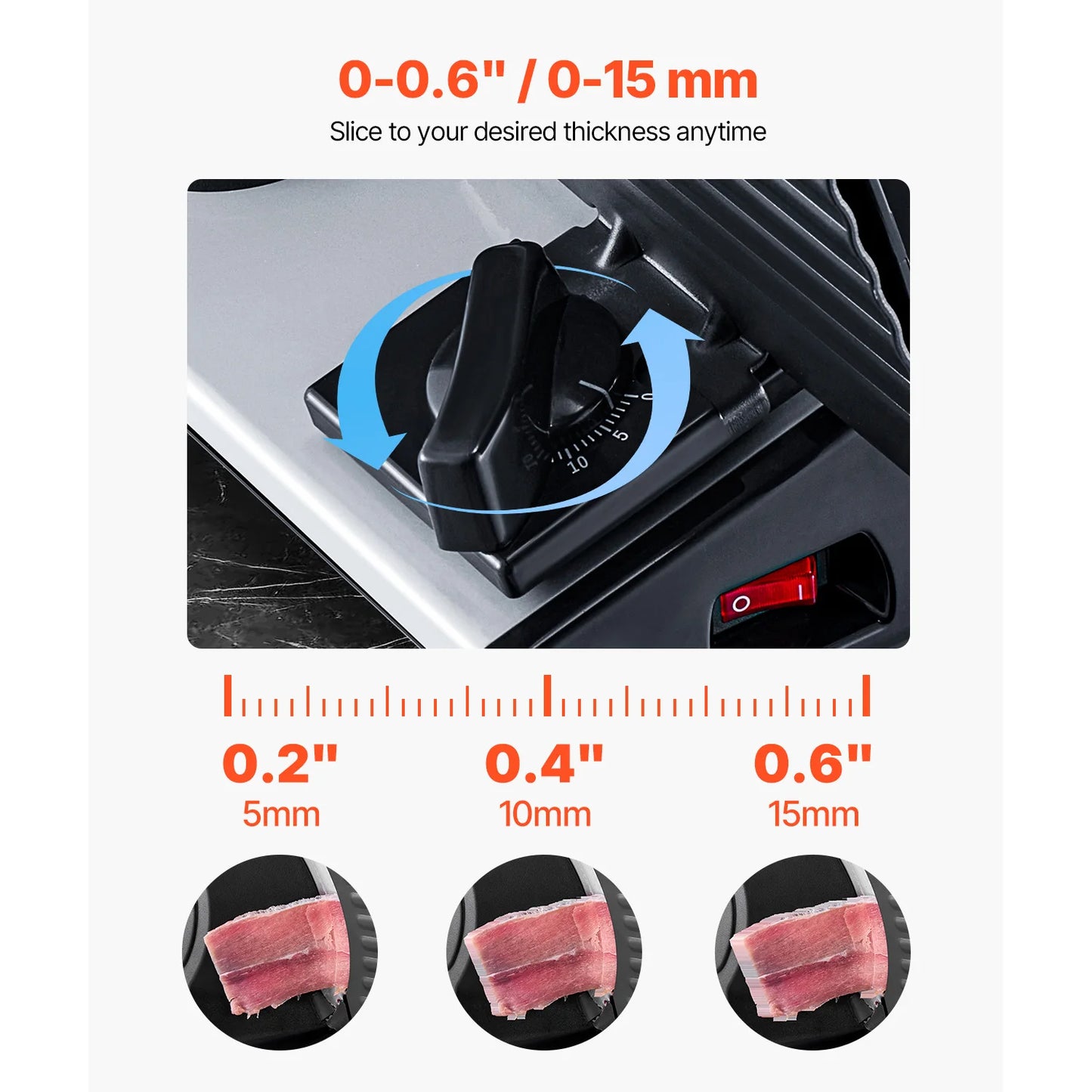 Vleessnijmachine - Snijmachine - Snijmachine Allessnijder - Elektrische Vleessnijder - Inclusief 2 Premium SUS420 Messen - Vlees Snijmachine voor Thuis - 7.5 inch - 180W - Zwart