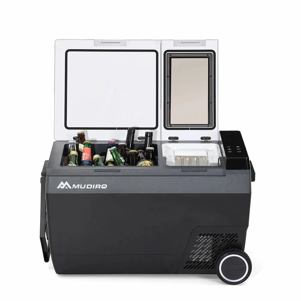 Draagbare Koelkast – Mobiele Koelbox – Camping Koelkast – Auto Koelkast – 45 Liter – Temperatuurbereik -20°C Tot 20°C – 12V/24V En 100-240V Voeding - QUORE