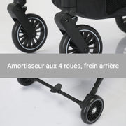 kinderwagen - Jogging buggy - Runner - Lichtgewicht kinderwagen - Baby kinderwagen - Kinderwagen - 0-60 maanden - Reizen - Opvouwbaar met één klik - Lichtgewicht - Verstelbare rugleuning - 4 zwenkwielen - Met schokdempers - Grijs