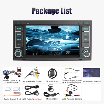 ESSGOO Android 15 Carplay Car Radio For Volkswagen  VW Touareg Transporter T5 Multivan Car Radio Multimedia Player GPS WiFi RDS - QUORE