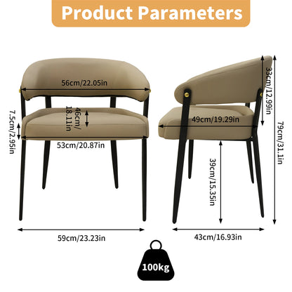 Eetkamerstoelen – Stoelen – Dinersstoelen – Comfortabele Stoelen – Armleuningen – Microfiber Kunstleer – Max. 150 Kg Belastbaar